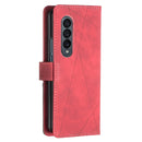 For Samsung Galaxy Z Fold4 BF05 Magnetic Buckle Rhombus Texture Leather Phone Case(Red)