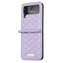 For Samsung Galaxy Z Flip4 Elegant Rhombic Texture PU Phone Case(Purple)