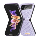 For Samsung Galaxy Z Flip4 Elegant Rhombic Texture PU Phone Case(Purple)