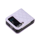 For Samsung Galaxy Z Flip4 Elegant Rhombic Texture PU Phone Case(Purple)