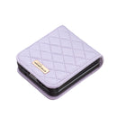 For Samsung Galaxy Z Flip4 Elegant Rhombic Texture PU Phone Case(Purple)