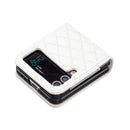For Samsung Galaxy Z Flip4 Elegant Rhombic Texture PU Phone Case(White)