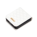 For Samsung Galaxy Z Flip4 Elegant Rhombic Texture PU Phone Case(White)