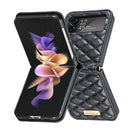 For Samsung Galaxy Z Flip4 Elegant Rhombic Texture PU Phone Case(Black)
