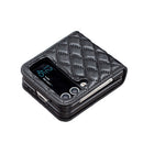 For Samsung Galaxy Z Flip4 Elegant Rhombic Texture PU Phone Case(Black)