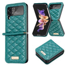 For Samsung Galaxy Z Flip4 Elegant Rhombic Texture PU Phone Case(Green)