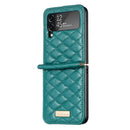 For Samsung Galaxy Z Flip4 Elegant Rhombic Texture PU Phone Case(Green)