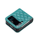 For Samsung Galaxy Z Flip4 Elegant Rhombic Texture PU Phone Case(Green)