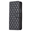For Samsung Galaxy Z Fold4 Diamond Lattice Wallet Leather Flip Phone Case(Black)