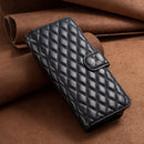 For Samsung Galaxy Z Fold4 Diamond Lattice Wallet Leather Flip Phone Case(Black)