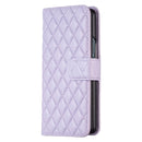 For Samsung Galaxy Z Fold4 Diamond Lattice Wallet Leather Flip Phone Case(Purple)