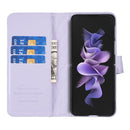 For Samsung Galaxy Z Fold4 Diamond Lattice Wallet Leather Flip Phone Case(Purple)