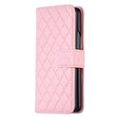 For Samsung Galaxy Z Fold4 Diamond Lattice Wallet Leather Flip Phone Case(Pink)