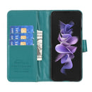For Samsung Galaxy Z Fold4 Diamond Lattice Wallet Leather Flip Phone Case(Green)