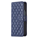 For Samsung Galaxy Z Fold4 Diamond Lattice Wallet Leather Flip Phone Case(Blue)