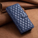 For Samsung Galaxy Z Fold4 Diamond Lattice Wallet Leather Flip Phone Case(Blue)