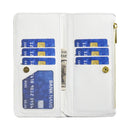 For Samsung Galaxy Z Fold4 Diamond Lattice Zipper Wallet Leather Flip Phone Case(White)