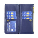 For Samsung Galaxy Z Fold4 Diamond Lattice Zipper Wallet Leather Flip Phone Case(Blue)