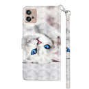 For Motorola Moto G32 5G 3D Painted Leather Phone Case(Reflection White Cat)
