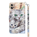 For Motorola Moto G32 5G 3D Painted Leather Phone Case(Two Loving Cats)