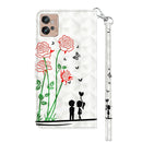 For Motorola Moto G32 5G 3D Painted Leather Phone Case(Couple Rose)