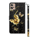 For Motorola Moto G32 5G 3D Painted Leather Phone Case(Golden Swallow Butterfly)