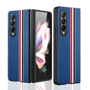 For Samsung Galaxy Z Fold4 Twill PC+ TPU Shockproof Phone Case(Blue)
