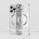 For iPhone 14 Pro Whorl Electroplated MagSafe Magnetic Phone Case(Silver)