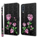 For Samsung Galaxy A30s / A50s / A50 3D Painted Leather Phone Case(Rose)