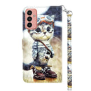 For Samsung Galaxy M13 4G / A23 / M23 5G 3D Painted Leather Phone Case(Naughty Cat)