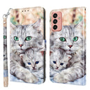 For Samsung Galaxy M13 4G / A23 / M23 5G 3D Painted Leather Phone Case(Two Loving Cats)