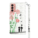 For Samsung Galaxy M13 4G / A23 / M23 5G 3D Painted Leather Phone Case(Couple Rose)