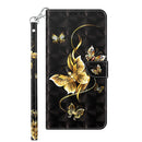 For Samsung Galaxy M13 4G / A23 / M23 5G 3D Painted Leather Phone Case(Golden Swallow Butterfly)