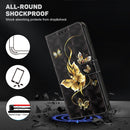 For Samsung Galaxy M13 4G / A23 / M23 5G 3D Painted Leather Phone Case(Golden Swallow Butterfly)