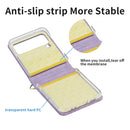 For Samsung Galaxy Z Flip4 Embossed Leather Folded Phone Case with Strap(Purple)