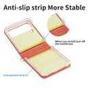 For Samsung Galaxy Z Flip4 Embossed Leather Folded Phone Case with Strap(Red)