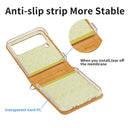 For Samsung Galaxy Z Flip4 Embossed Leather Folded Phone Case with Strap(Yellow)