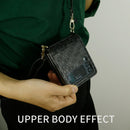 For Samsung Galaxy Z Flip4 Embossed Leather Folded Phone Case with Strap(Black)