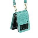 For Samsung Galaxy Z Flip4 Embossed Leather Folded Phone Case with Strap(Green)