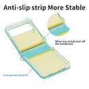 For Samsung Galaxy Z Flip4 Embossed Leather Folded Phone Case with Strap(Green)