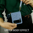 For Samsung Galaxy Z Flip4 Embossed Leather Folded Phone Case with Strap(Blue)