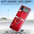 For Samsung Galaxy Z Flip4 Laser Skin Color Changing PC Phone Case with Ring(Red)