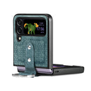 For Samsung Galaxy Z Flip4 Netted Embossing Ring Folding Phone Case (Green)