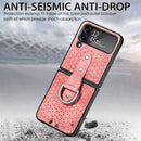 For Samsung Galaxy Z Flip4 Netted Embossing Ring Folding Phone Case (Pink)