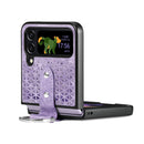 For Samsung Galaxy Z Flip4 Netted Embossing Ring Folding Phone Case (Purple)
