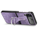 For Samsung Galaxy Z Flip4 Netted Embossing Ring Folding Phone Case (Purple)