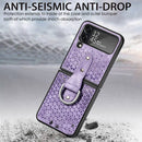 For Samsung Galaxy Z Flip4 Netted Embossing Ring Folding Phone Case (Purple)