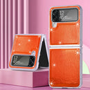 For Samsung Galaxy Z Flip4 Laser Skin PC Phone Case (Orange)