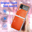 For Samsung Galaxy Z Flip4 Laser Skin PC Phone Case (Orange)