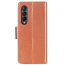 For Samsung Galaxy Z Fold4 5G Litchi Pattern Folding Phone Case with Pen & Card Slots (Brown)